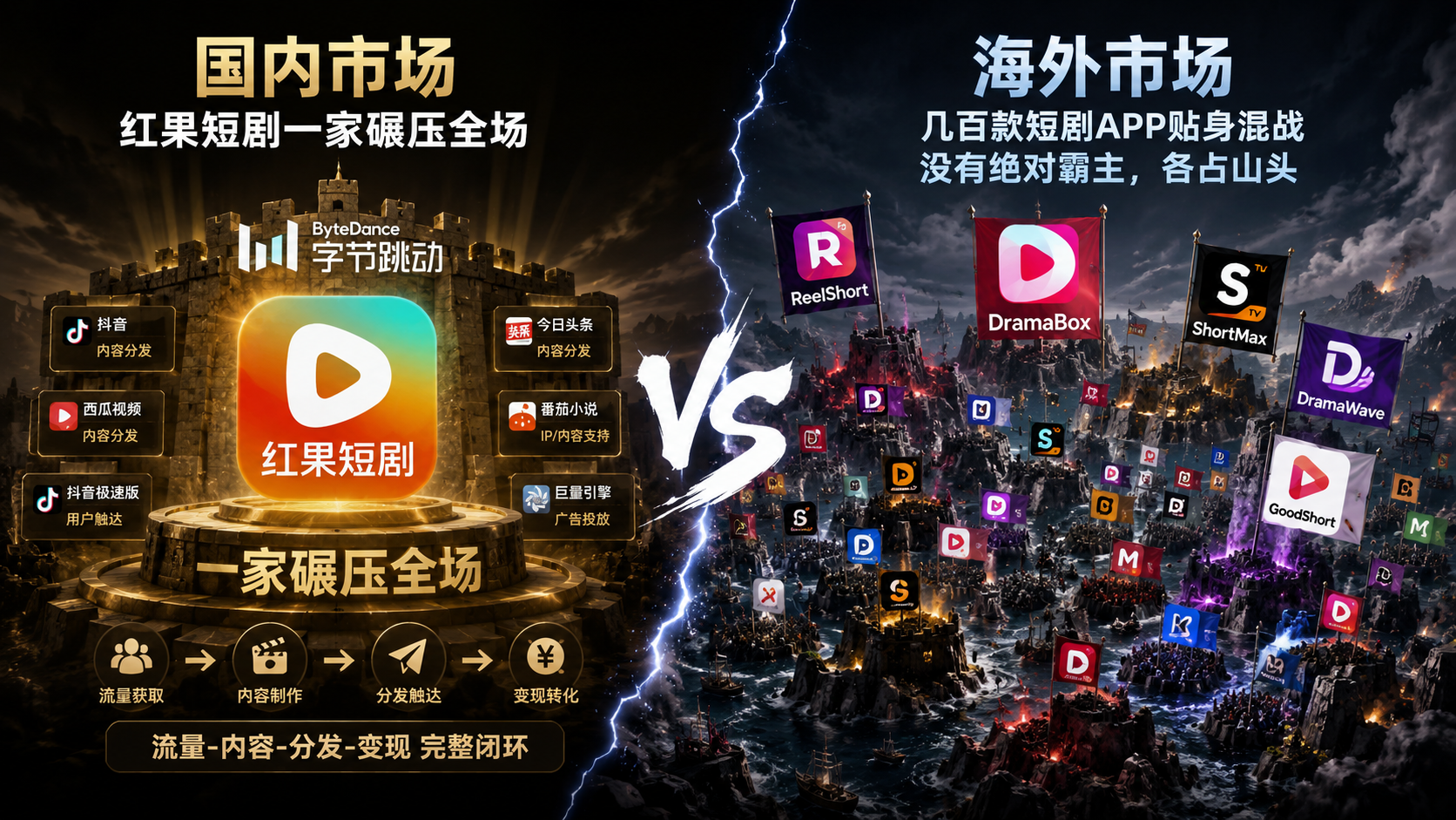 同样做短剧，为什么国内一家独大，海外却有400个App混战？